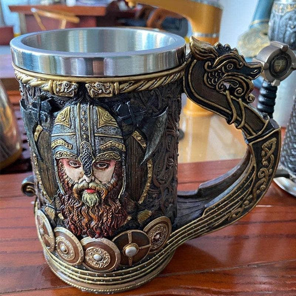 Viking Warrior Stainless Steel Drakkar Mug - Ancient Treasures