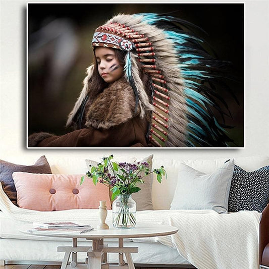 Native American 20x30cm no frame Native American Kid Canvas