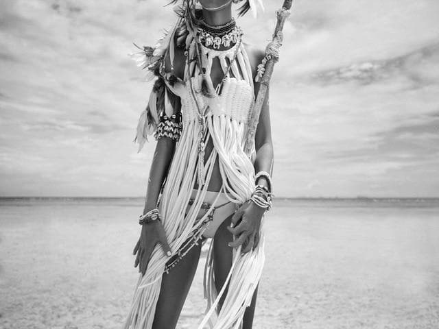 Native American 20X30cm No Frame / Picture 1 Native American Black & White Indian Women Canvas