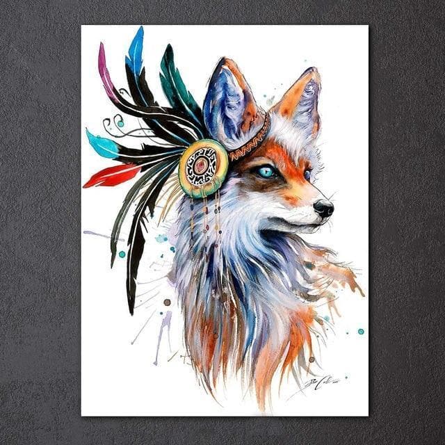 Native American 35x50cm unframed / CU-3252C Native American Animal Canvas