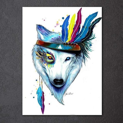 Native American 35x50cm unframed / CU-3254C Native American Animal Canvas