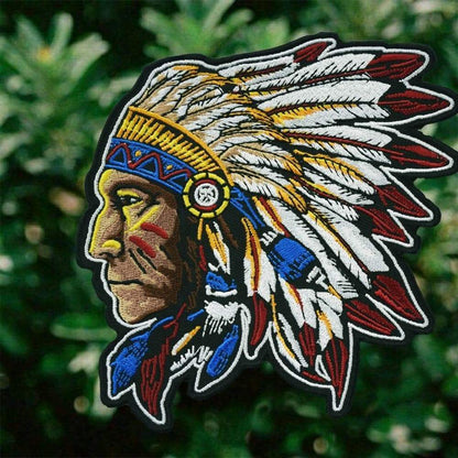 Native American Chief Embroidered Iron Patches - 5 Pieces