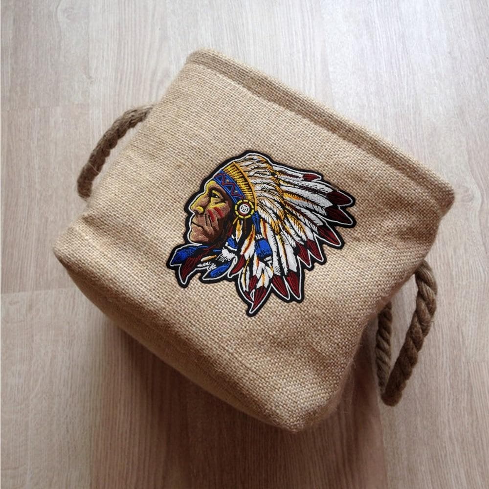 Native American Chief Embroidered Iron Patches - 5 Pieces