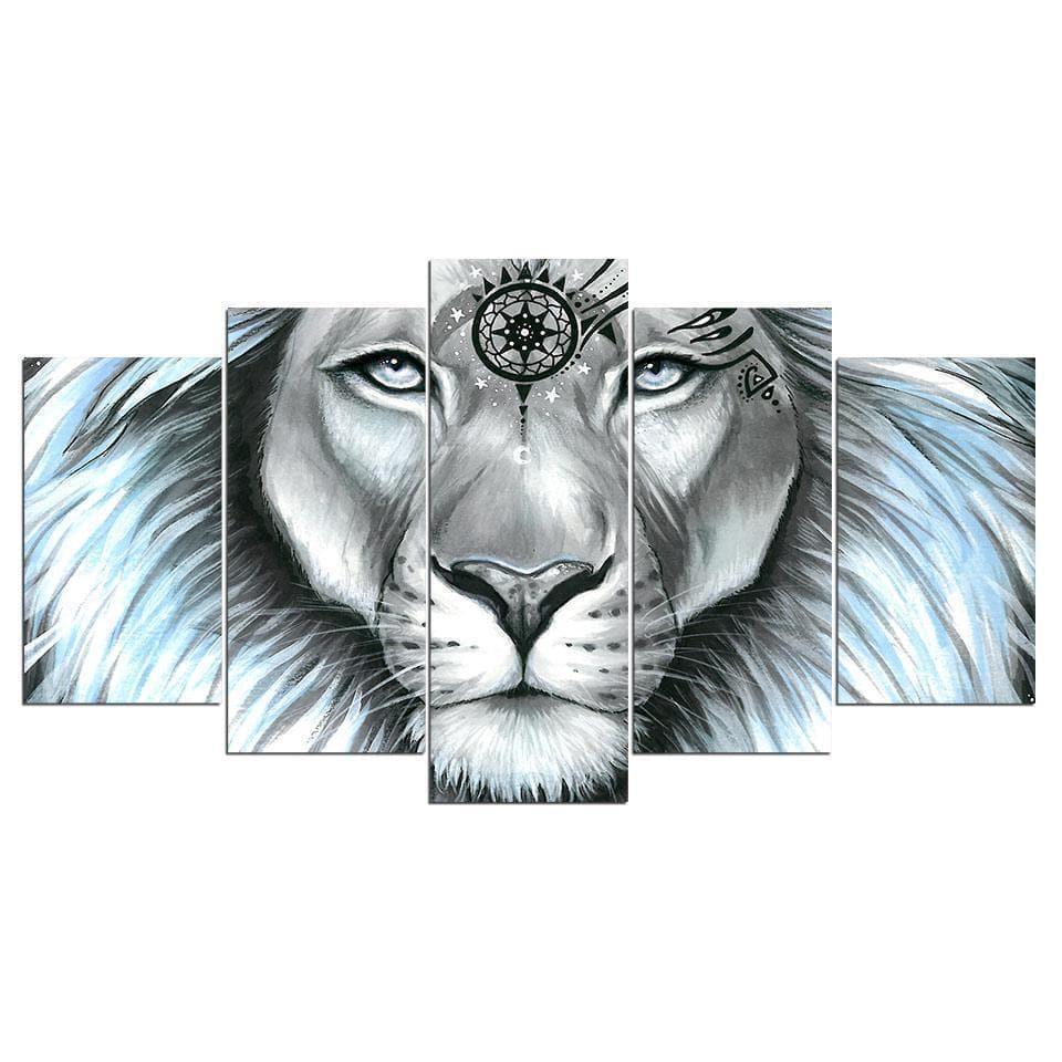 Native American Native American Galaxy Lion Canvas