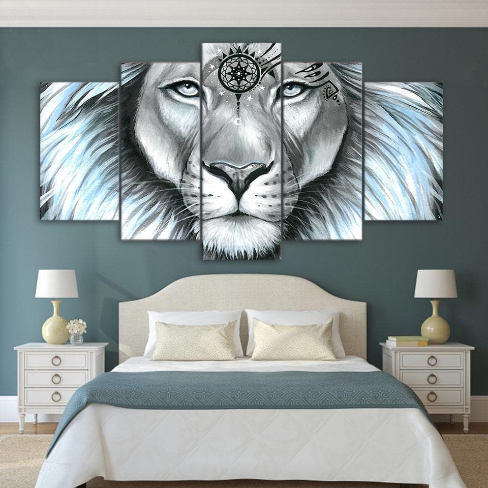 Native American Native American Galaxy Lion Canvas