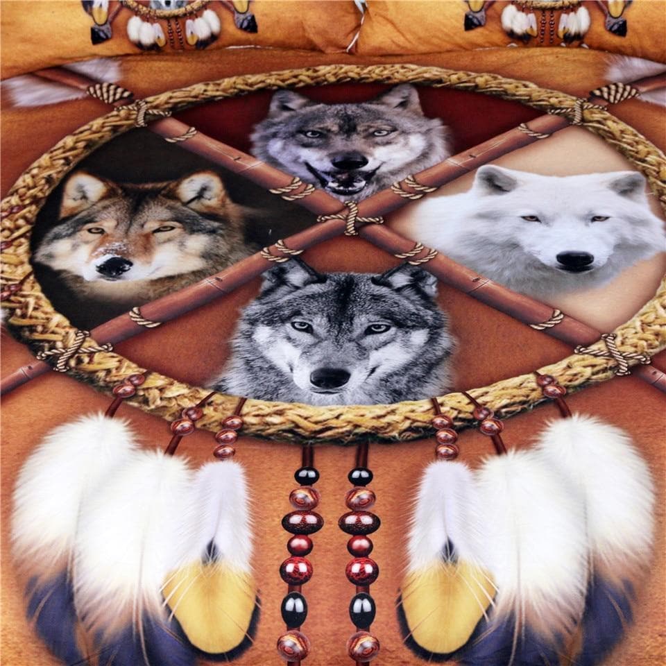 Native American Native American Indian Wolf Bed Cover Duvet