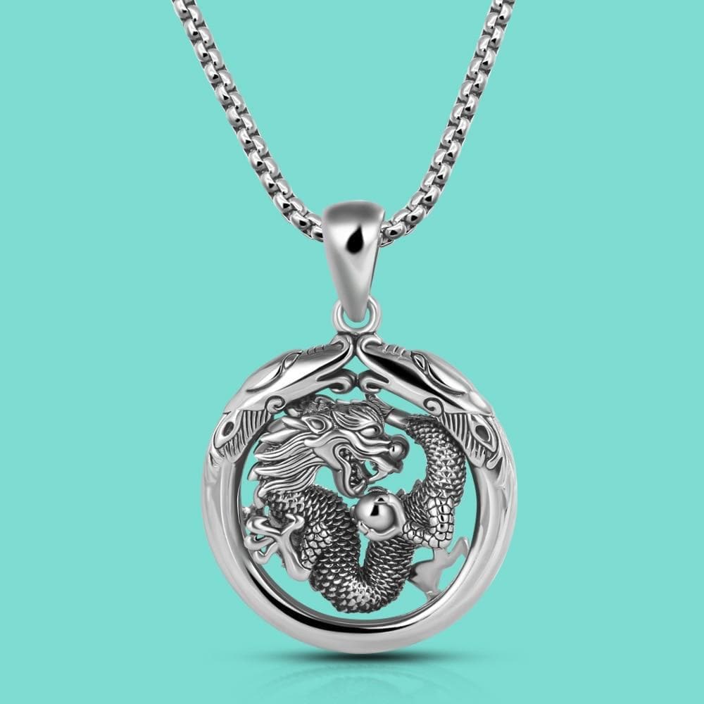 Necklaces Japan Vintage Style Men's 100% 925 Silver Necklace Temperament Personality Dragon Pendant Solid Silver Jewelry Box Chain 45 70CM|Necklaces| Ancient Treasures Ancientreasures Viking Odin Thor Mjolnir Celtic Ancient Egypt Norse Norse Mythology