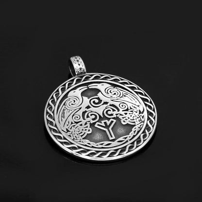 Necklaces Pendant Only Raven Hugin and Munin Stainless Steel Pendant and Necklace Ancient Treasures Ancientreasures Viking Odin Thor Mjolnir Celtic Ancient Egypt Norse Norse Mythology