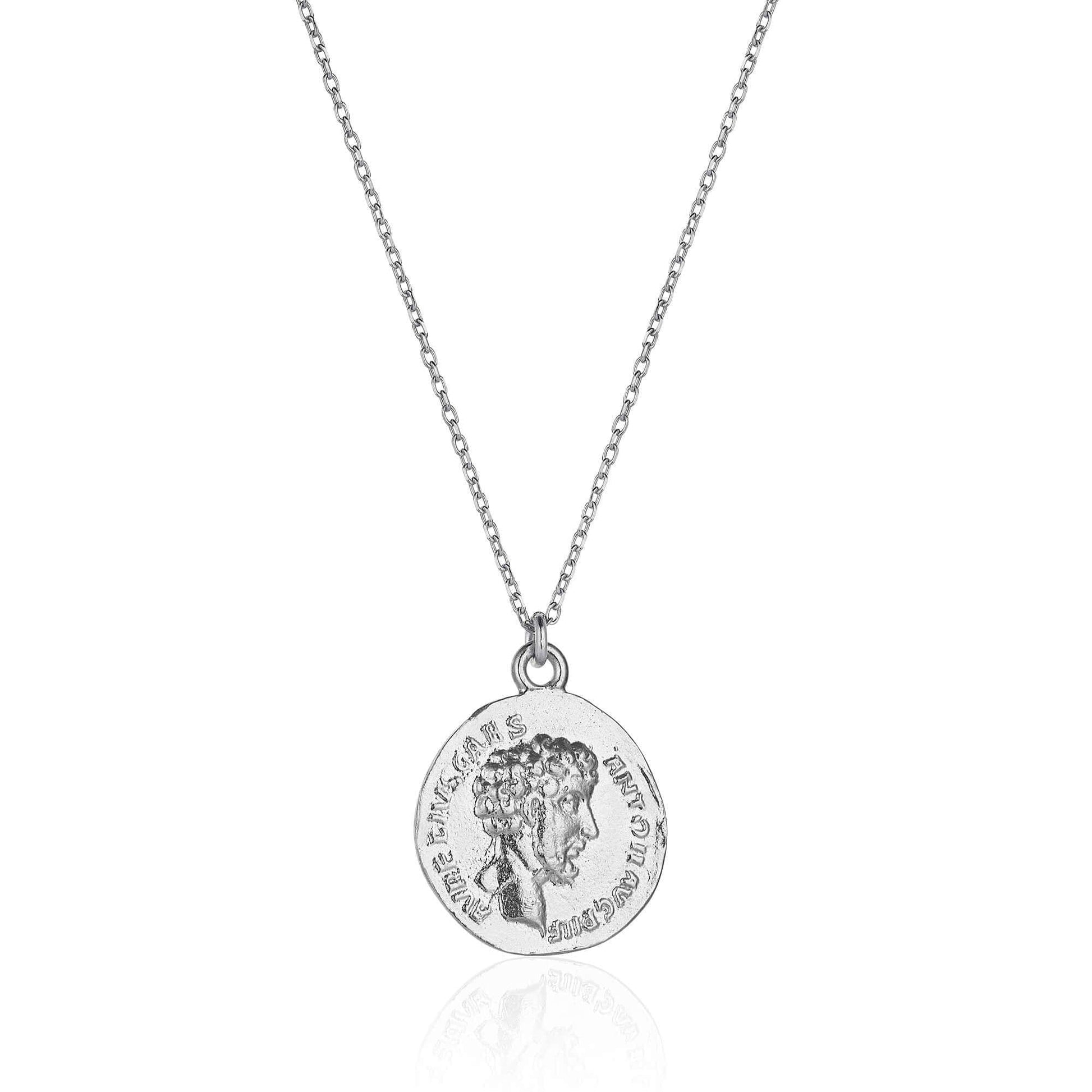 Necklaces Silver Ancient Rome Marcus Aurelius Necklace - Museum Quality Replica of an Ancient Roman Coin Ancient Treasures Ancientreasures Viking Odin Thor Mjolnir Celtic Ancient Egypt Norse Norse Mythology