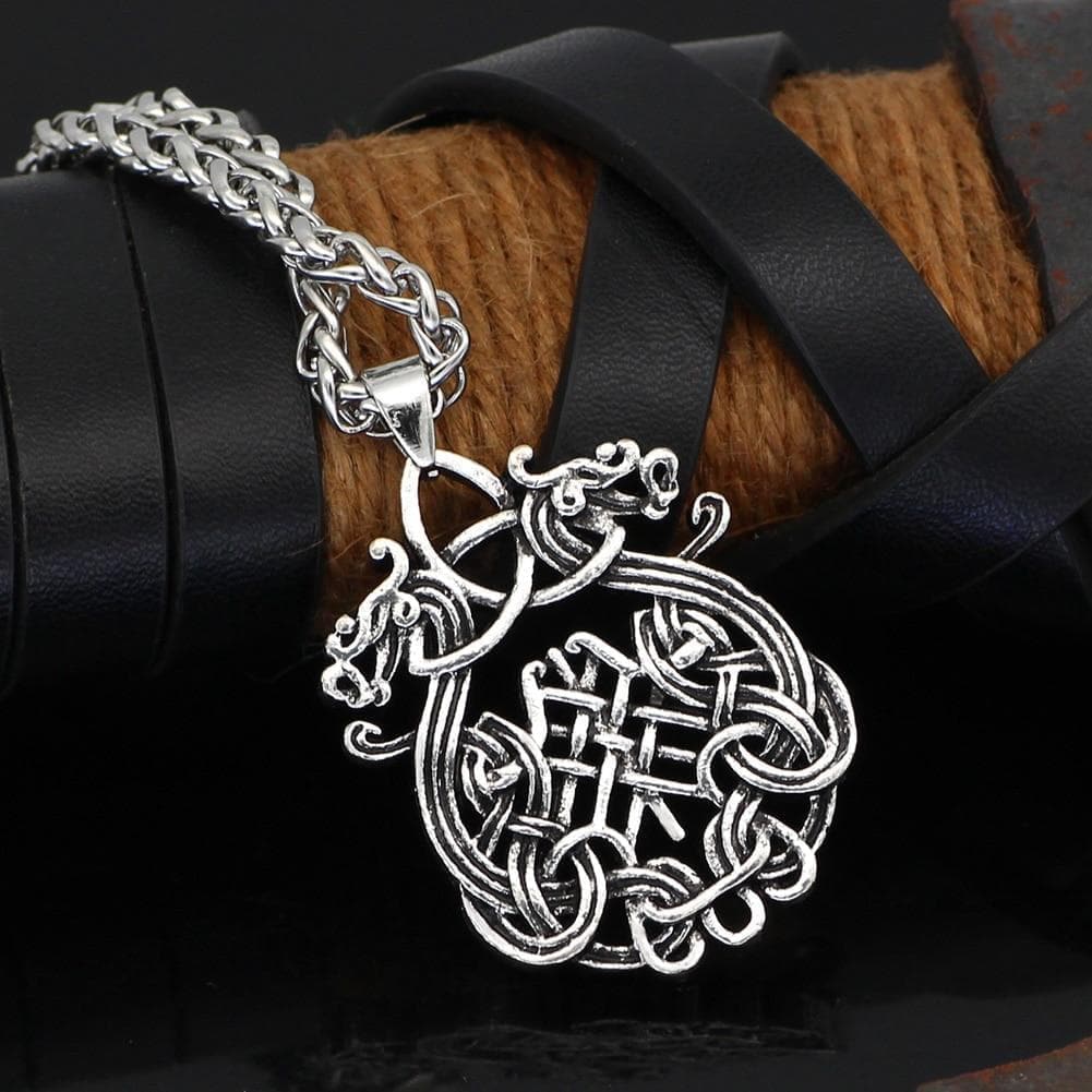 Necklaces Vikings Dragon Fafnir Stainless Steel Necklace Ancient Treasures Ancientreasures Viking Odin Thor Mjolnir Celtic Ancient Egypt Norse Norse Mythology