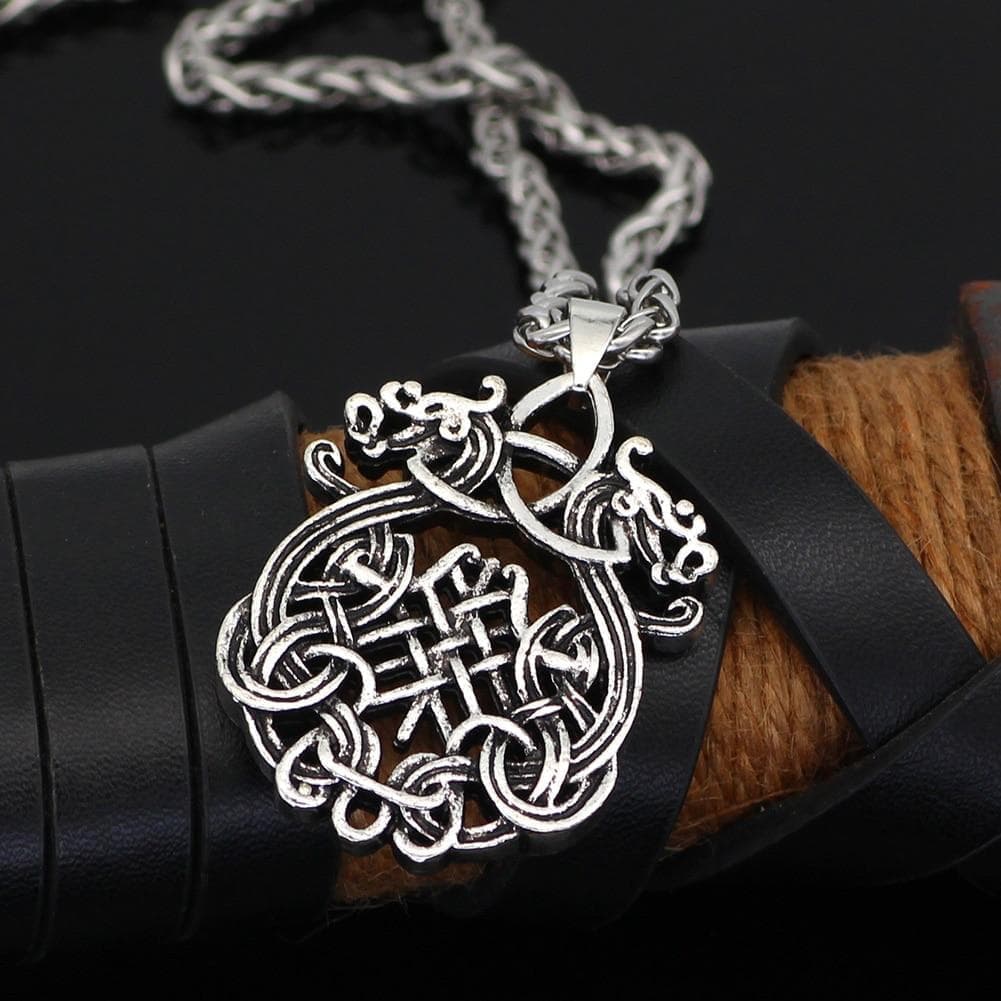 Necklaces Vikings Dragon Fafnir Stainless Steel Necklace Ancient Treasures Ancientreasures Viking Odin Thor Mjolnir Celtic Ancient Egypt Norse Norse Mythology