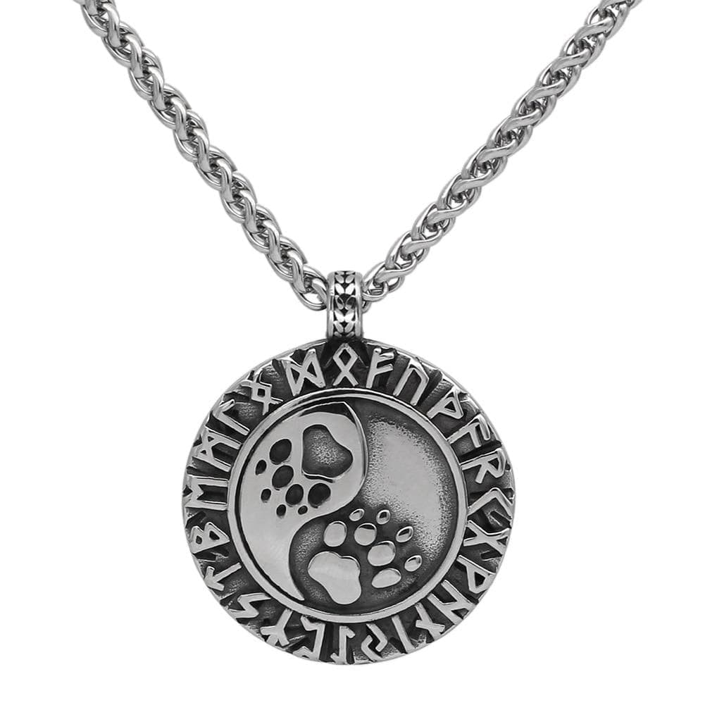 Necklaces Vikings Runes Bear Paw Stainless Steel Necklace Ancient Treasures Ancientreasures Viking Odin Thor Mjolnir Celtic Ancient Egypt Norse Norse Mythology