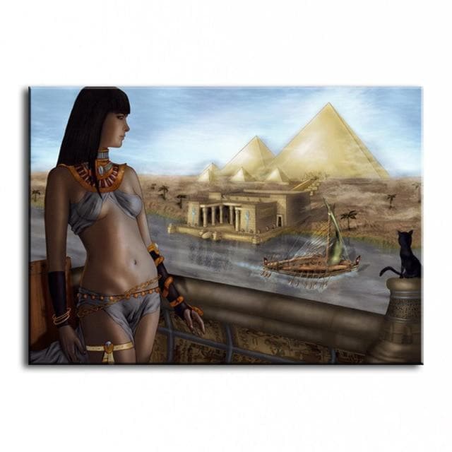 Painting & Calligraphy 30cmx45cm / 16102803 Home decor simulation oil painting on the canvas print pyramids of Egypt and cleopatra Egypt naked beauty oil painting 161102803