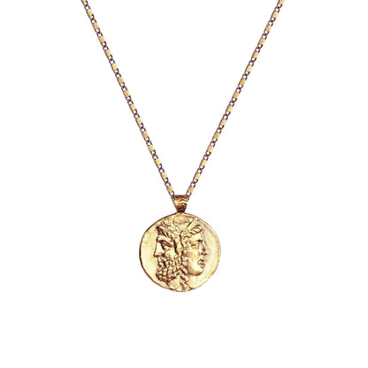 Ancient Greek Zeus and Hera Coin Pendant & Necklace