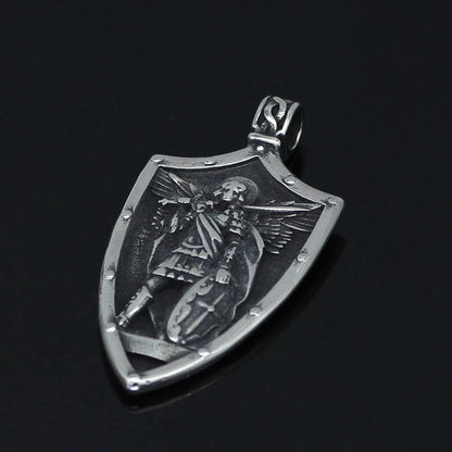 Pendant and Necklace Roman St.Michael Shield Stainless Steel Necklace Ancient Treasures Ancientreasures Viking Odin Thor Mjolnir Celtic Ancient Egypt Norse Norse Mythology