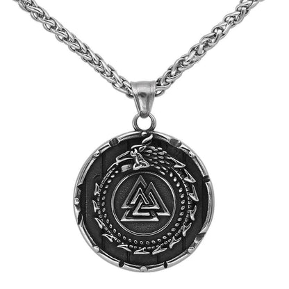 Pendant and Necklace Viking Valknut Stainless Steel Pendant and Necklace Ancient Treasures Ancientreasures Viking Odin Thor Mjolnir Celtic Ancient Egypt Norse Norse Mythology