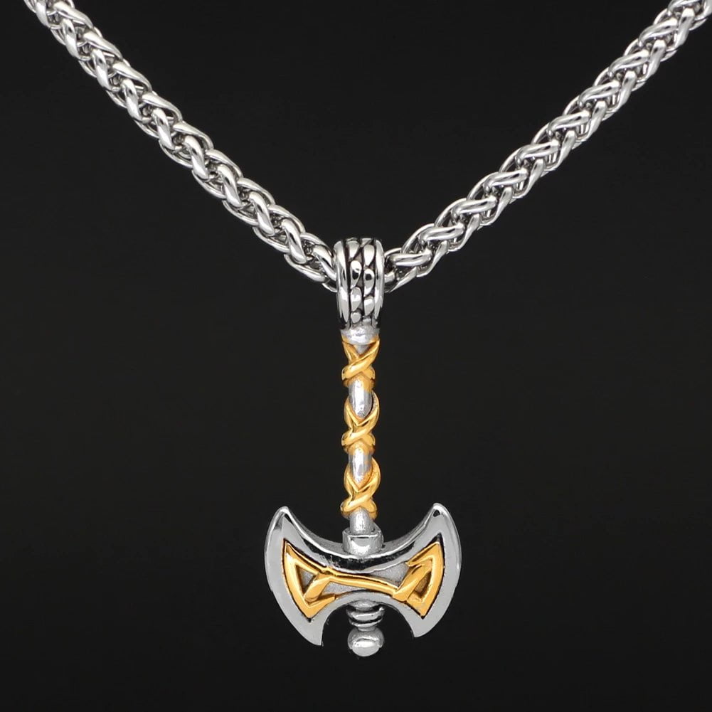 Pendant and Necklace Vikings Axe Celtic Knot Stainless Steel Necklace Ancient Treasures Ancientreasures Viking Odin Thor Mjolnir Celtic Ancient Egypt Norse Norse Mythology