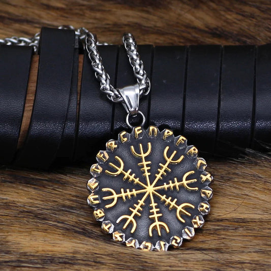 Pendant and Necklace Vikings Helm of Awe Compass Rune Pendant Necklace Ancient Treasures Ancientreasures Viking Odin Thor Mjolnir Celtic Ancient Egypt Norse Norse Mythology