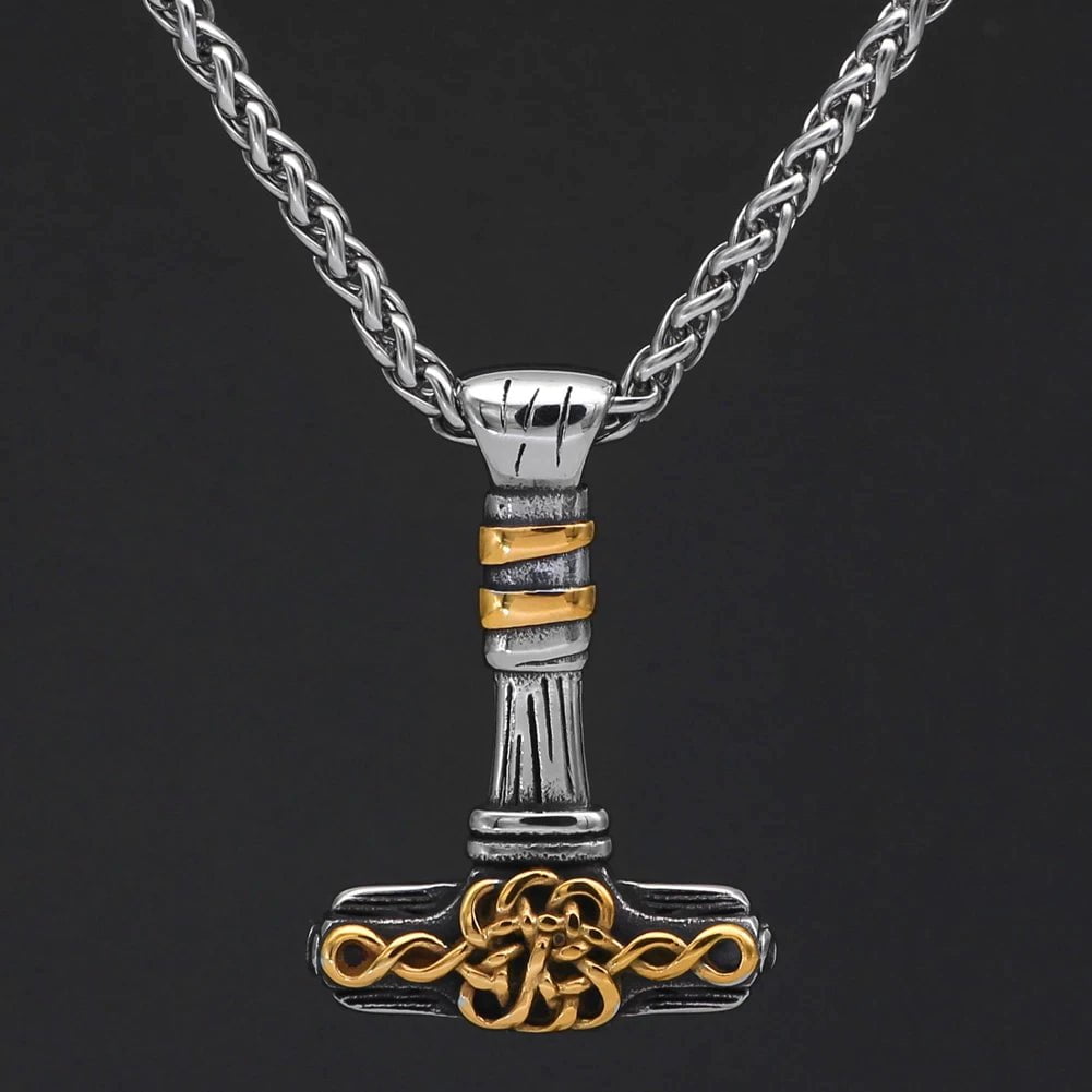 Pendant and Necklace Vikings Mjolnir Celtic Knot Stainless Steel Necklace Ancient Treasures Ancientreasures Viking Odin Thor Mjolnir Celtic Ancient Egypt Norse Norse Mythology