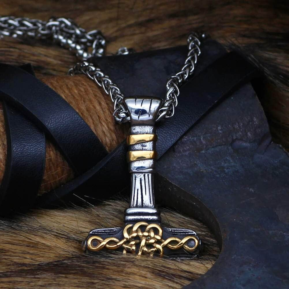 Pendant and Necklace Vikings Mjolnir Celtic Knot Stainless Steel Necklace Ancient Treasures Ancientreasures Viking Odin Thor Mjolnir Celtic Ancient Egypt Norse Norse Mythology