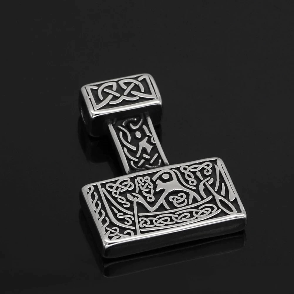 Pendant and Necklace Vikings Mjolnir Longship Stainless Steel Pendant Necklace Ancient Treasures Ancientreasures Viking Odin Thor Mjolnir Celtic Ancient Egypt Norse Norse Mythology