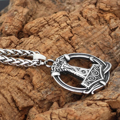 Pendant and Necklace Vikings Mjolnir Stainless Steel Pendant Necklace Ancient Treasures Ancientreasures Viking Odin Thor Mjolnir Celtic Ancient Egypt Norse Norse Mythology