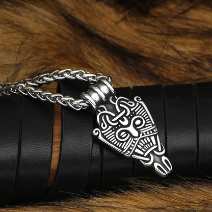 Pendant and Necklace Vikings Odin's Face Stainless Steel Pendant Necklace Ancient Treasures Ancientreasures Viking Odin Thor Mjolnir Celtic Ancient Egypt Norse Norse Mythology