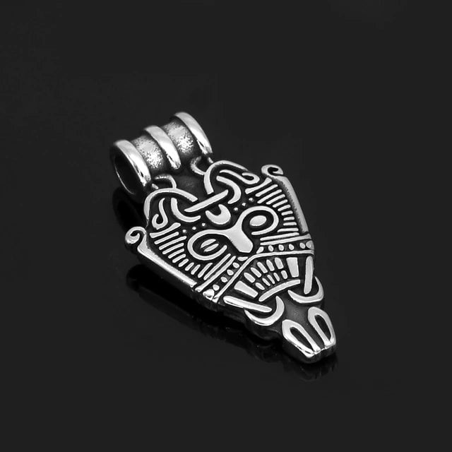 Pendant and Necklace Vikings Odin's Face Stainless Steel Pendant Necklace Ancient Treasures Ancientreasures Viking Odin Thor Mjolnir Celtic Ancient Egypt Norse Norse Mythology