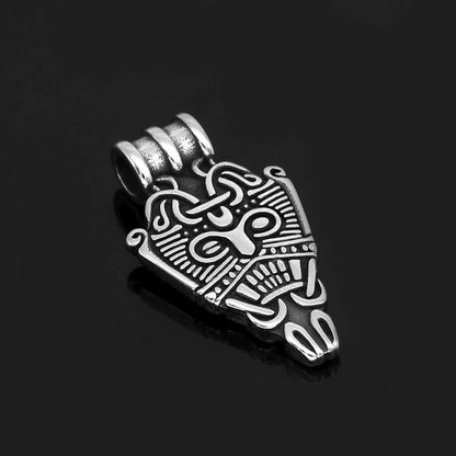 Pendant and Necklace Vikings Odin's Face Stainless Steel Pendant Necklace Ancient Treasures Ancientreasures Viking Odin Thor Mjolnir Celtic Ancient Egypt Norse Norse Mythology