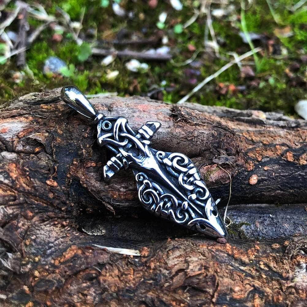 Pendant and Necklace Vikings Odin's Gungir Spear Stainless Steel Necklace Ancient Treasures Ancientreasures Viking Odin Thor Mjolnir Celtic Ancient Egypt Norse Norse Mythology