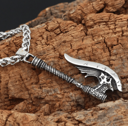 Pendant and Necklace Vikings Talisman Ax Stainless Steel Pendant Necklace Ancient Treasures Ancientreasures Viking Odin Thor Mjolnir Celtic Ancient Egypt Norse Norse Mythology