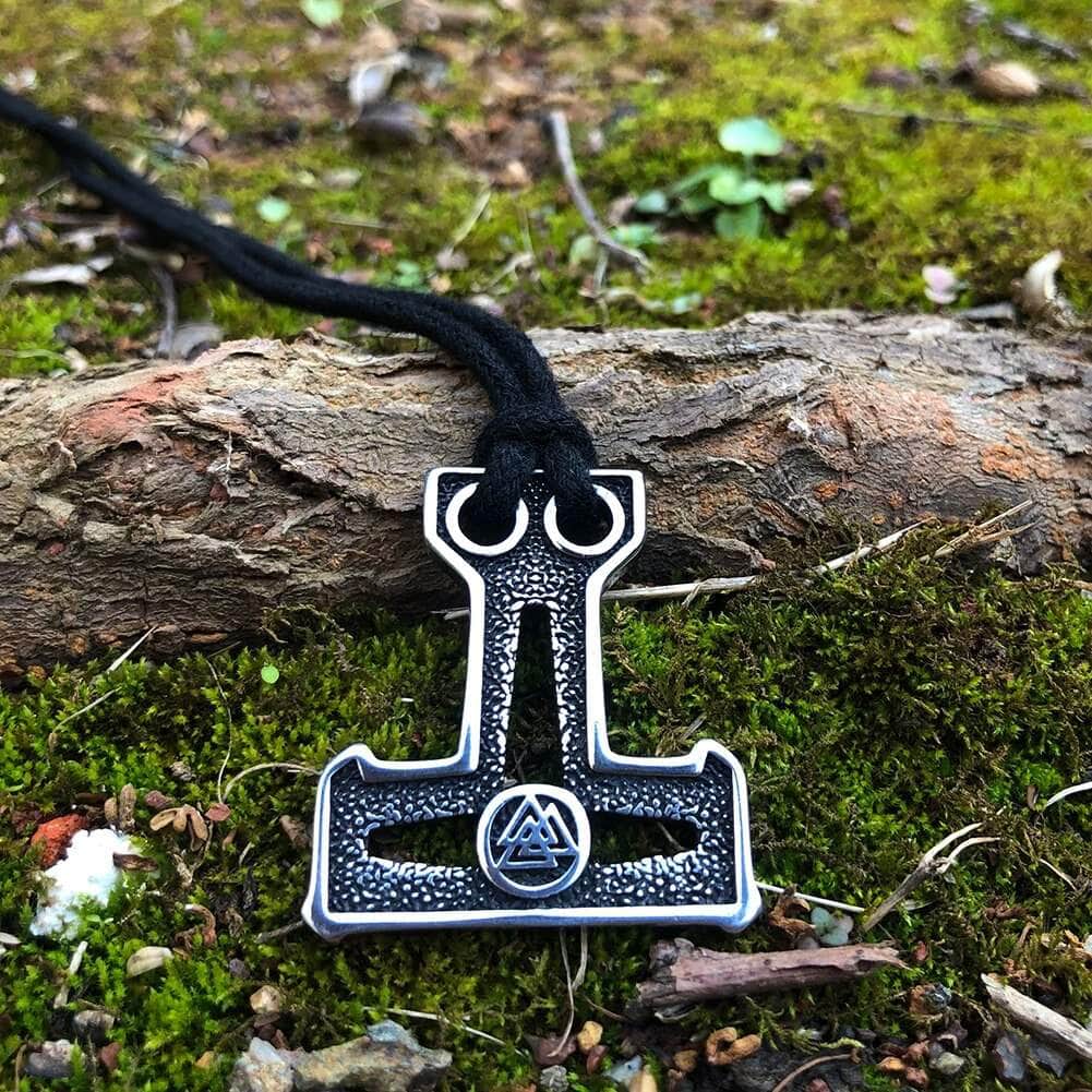 Pendant and Necklace Vikings Thor's Hammer Valknut Stainless Steel Necklace Ancient Treasures Ancientreasures Viking Odin Thor Mjolnir Celtic Ancient Egypt Norse Norse Mythology