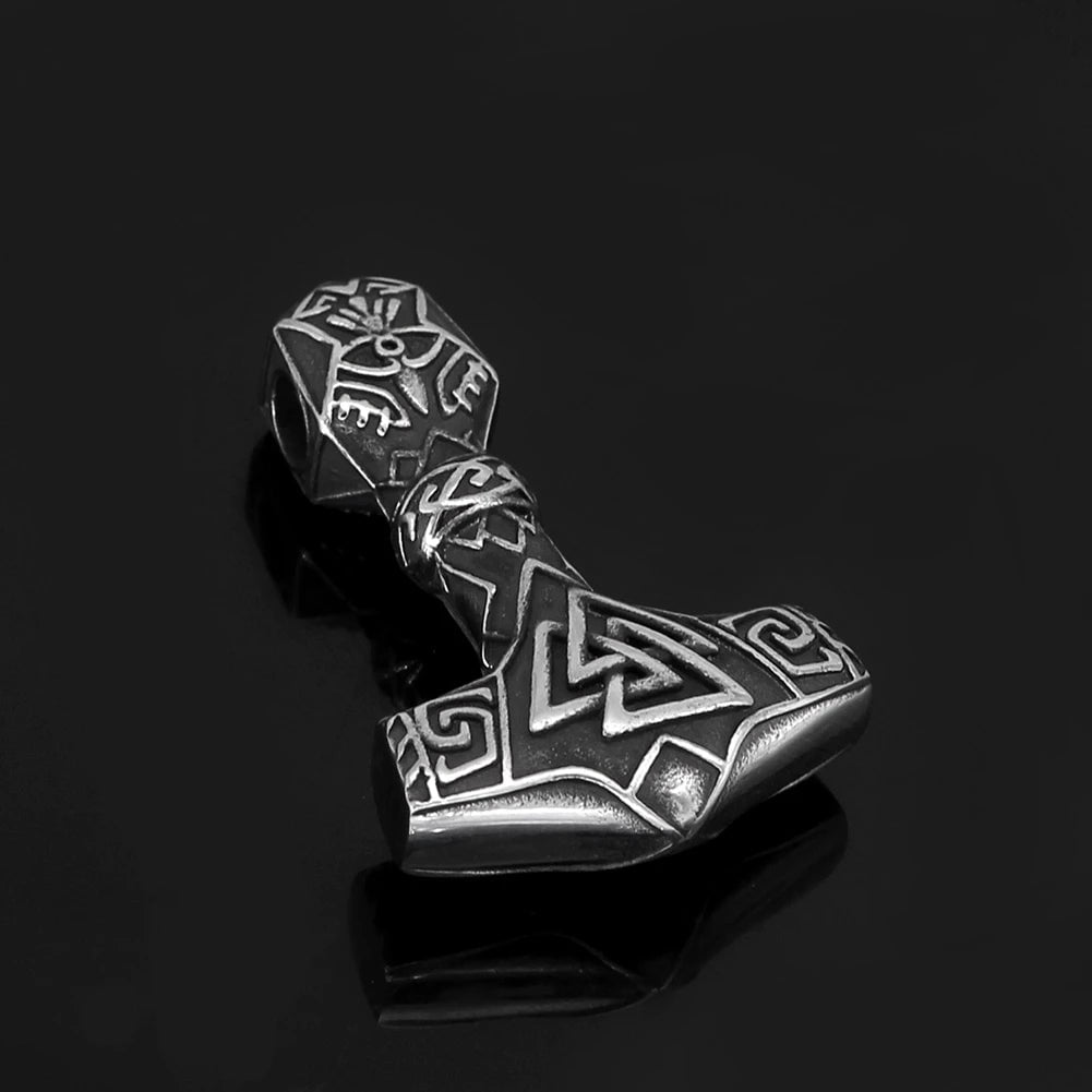 Pendant and Necklace Vikings Valknut and Mjolnir Stainless Steel Necklace Ancient Treasures Ancientreasures Viking Odin Thor Mjolnir Celtic Ancient Egypt Norse Norse Mythology