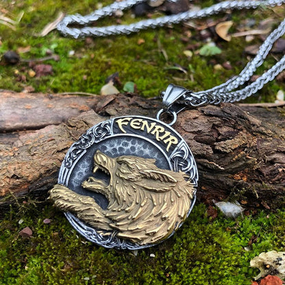 Pendant and Necklace Vikings Wolf Fenrir Stainless Steel Necklace Ancient Treasures Ancientreasures Viking Odin Thor Mjolnir Celtic Ancient Egypt Norse Norse Mythology