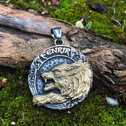 Pendant and Necklace Vikings Wolf Fenrir Stainless Steel Necklace Ancient Treasures Ancientreasures Viking Odin Thor Mjolnir Celtic Ancient Egypt Norse Norse Mythology