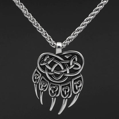 Pendant and Necklace Vikings Wolf Paw Valknut Stainless Steel Necklace Ancient Treasures Ancientreasures Viking Odin Thor Mjolnir Celtic Ancient Egypt Norse Norse Mythology