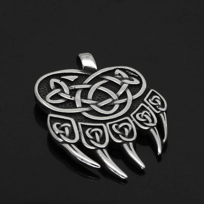 Pendant and Necklace Vikings Wolf Paw Valknut Stainless Steel Necklace Ancient Treasures Ancientreasures Viking Odin Thor Mjolnir Celtic Ancient Egypt Norse Norse Mythology