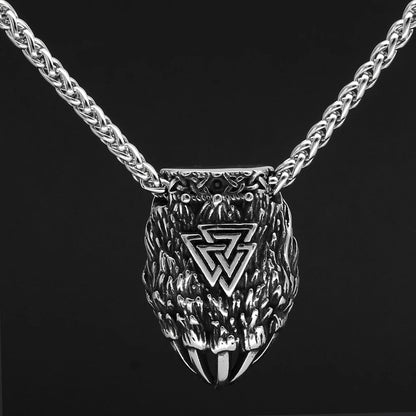 Pendant and Necklaces Vikings Bear Paw Valknut Stainless Steel Necklace Ancient Treasures Ancientreasures Viking Odin Thor Mjolnir Celtic Ancient Egypt Norse Norse Mythology