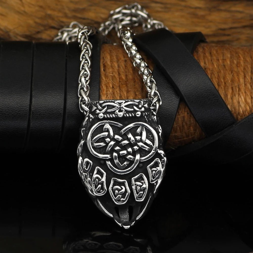 Pendant and Necklaces Vikings Bear Paw Valknut Stainless Steel Necklace Ancient Treasures Ancientreasures Viking Odin Thor Mjolnir Celtic Ancient Egypt Norse Norse Mythology