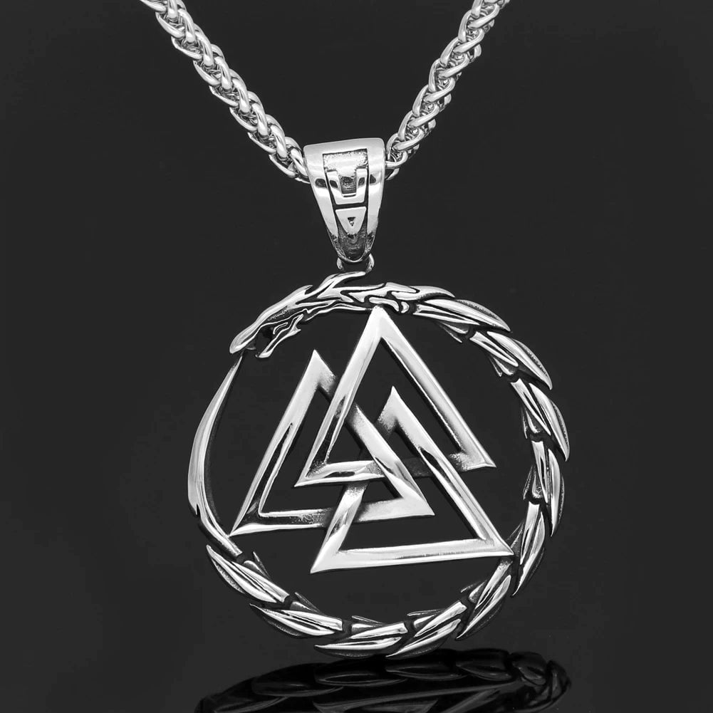 Pendant and Necklaces Vikings Dragon Valknut Stainless Steel Necklace Ancient Treasures Ancientreasures Viking Odin Thor Mjolnir Celtic Ancient Egypt Norse Norse Mythology