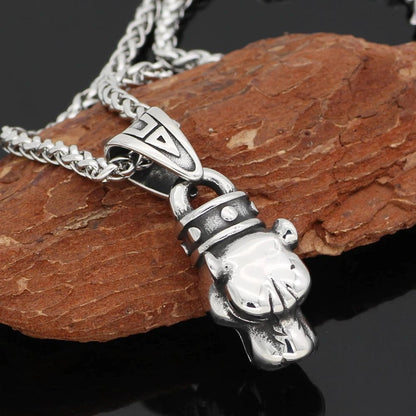 Pendant and Necklaces Vikings Fenrir Head Stainless Steel Pendant Necklace Ancient Treasures Ancientreasures Viking Odin Thor Mjolnir Celtic Ancient Egypt Norse Norse Mythology