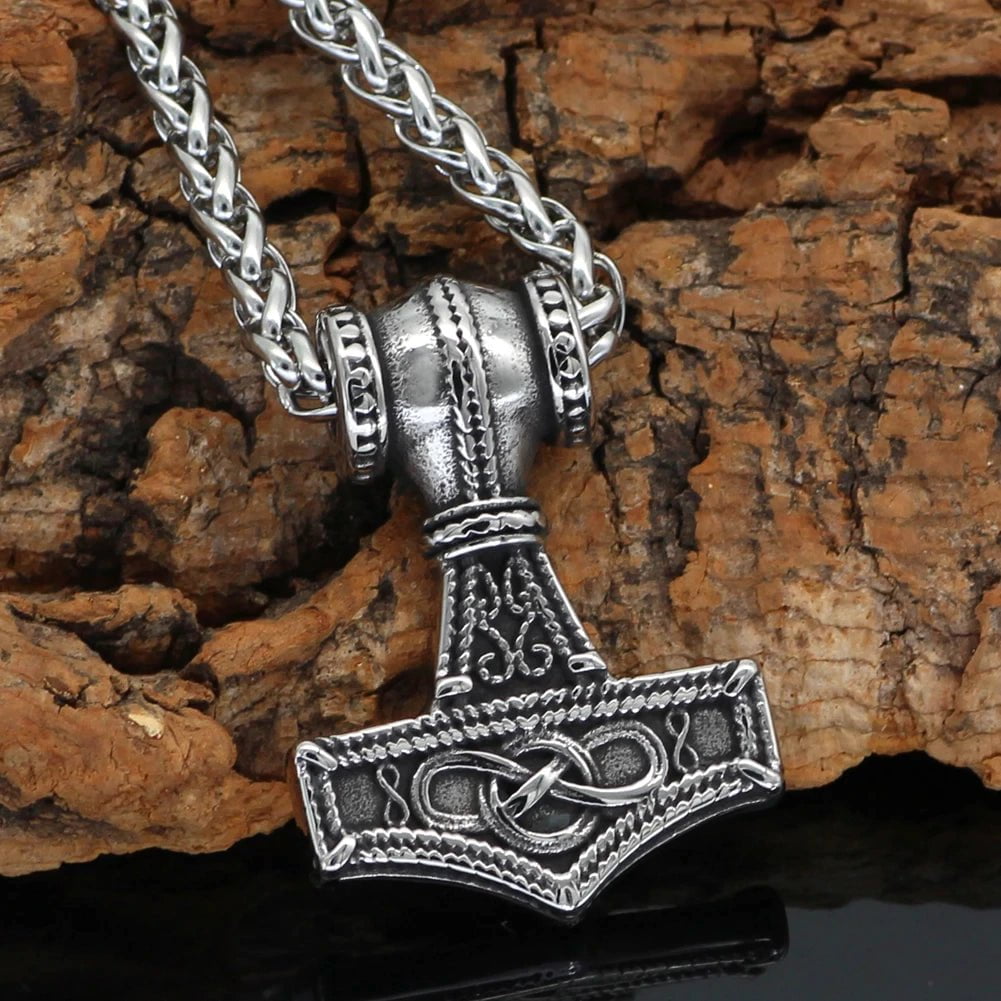 Pendant and Necklaces Vikings Mjolnir and Celtic Knot Stainless Steel Necklace Ancient Treasures Ancientreasures Viking Odin Thor Mjolnir Celtic Ancient Egypt Norse Norse Mythology