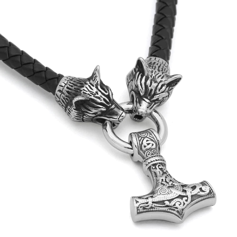 Pendant and Necklaces Vikings Mjolnir in Fenrir Stainless Steel  Necklace Ancient Treasures Ancientreasures Viking Odin Thor Mjolnir Celtic Ancient Egypt Norse Norse Mythology