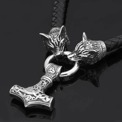 Pendant and Necklaces Vikings Mjolnir in Fenrir Stainless Steel  Necklace Ancient Treasures Ancientreasures Viking Odin Thor Mjolnir Celtic Ancient Egypt Norse Norse Mythology