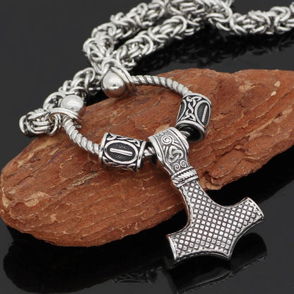 Pendant and Necklaces Vikings Mjolnir Stainless Steel Pendant Necklace Ancient Treasures Ancientreasures Viking Odin Thor Mjolnir Celtic Ancient Egypt Norse Norse Mythology