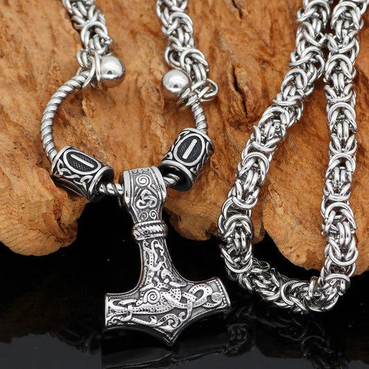 Pendant and Necklaces Vikings Mjolnir Stainless Steel Pendant Necklace Ancient Treasures Ancientreasures Viking Odin Thor Mjolnir Celtic Ancient Egypt Norse Norse Mythology