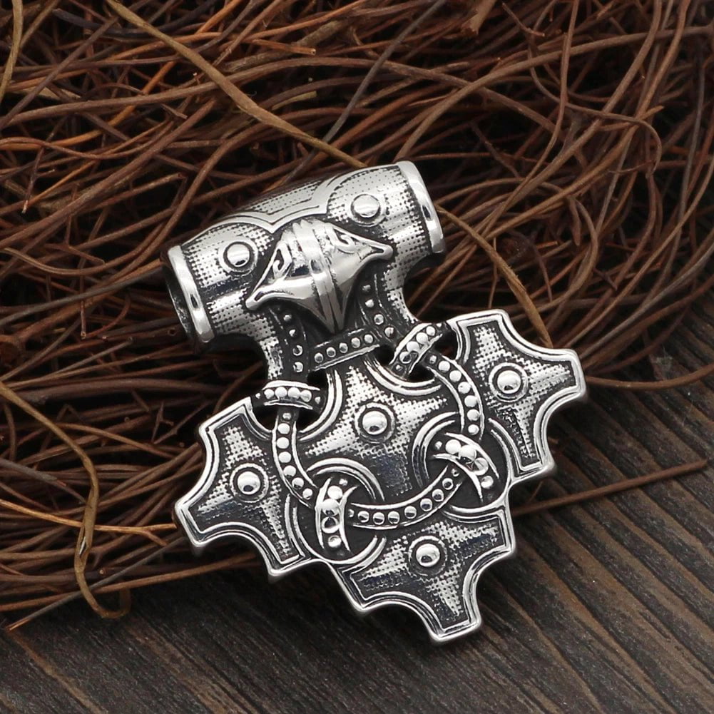 Pendant and Necklaces Vikings Odin Mjolnir Stainless Steel Pendant Necklace Ancient Treasures Ancientreasures Viking Odin Thor Mjolnir Celtic Ancient Egypt Norse Norse Mythology