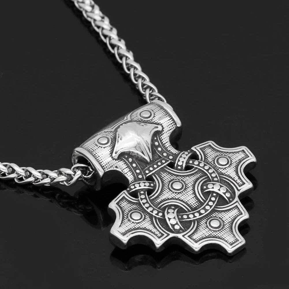 Pendant and Necklaces Vikings Odin Mjolnir Stainless Steel Pendant Necklace Ancient Treasures Ancientreasures Viking Odin Thor Mjolnir Celtic Ancient Egypt Norse Norse Mythology