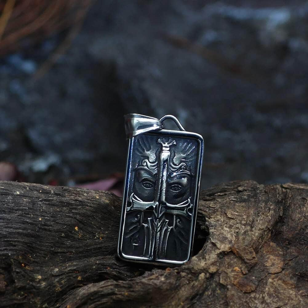 Pendant and Necklaces Vikings Odin's Face Stainless Steel Amulet Necklace Ancient Treasures Ancientreasures Viking Odin Thor Mjolnir Celtic Ancient Egypt Norse Norse Mythology