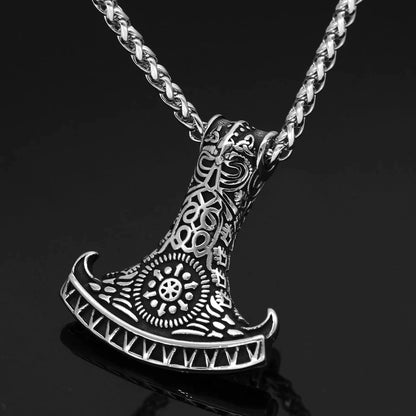 Pendant and Necklaces Vikings Raven in Mjolnir Stainless Steel Necklace Ancient Treasures Ancientreasures Viking Odin Thor Mjolnir Celtic Ancient Egypt Norse Norse Mythology